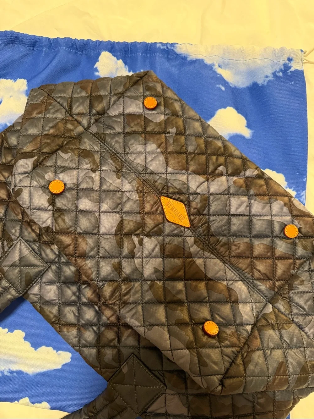MZ WALLACE Blue Camo Metro Tote Medium